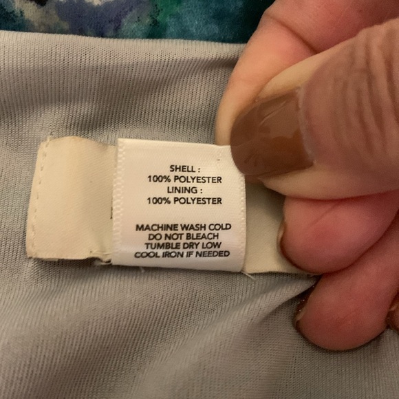 Ann Taylor Loft blue/green/gray/white watercolour floral midi skirt. US 8. EUC. - Picture 5 of 10